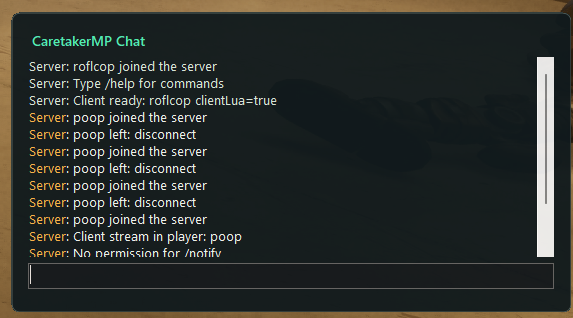 CaretakerMP chat overlay